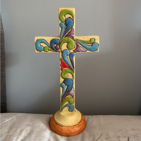 Rare Jim Shore Outdoor Living 2012 Grace Large Cross 19” X 9 1/4” - Picture 1 of 5
